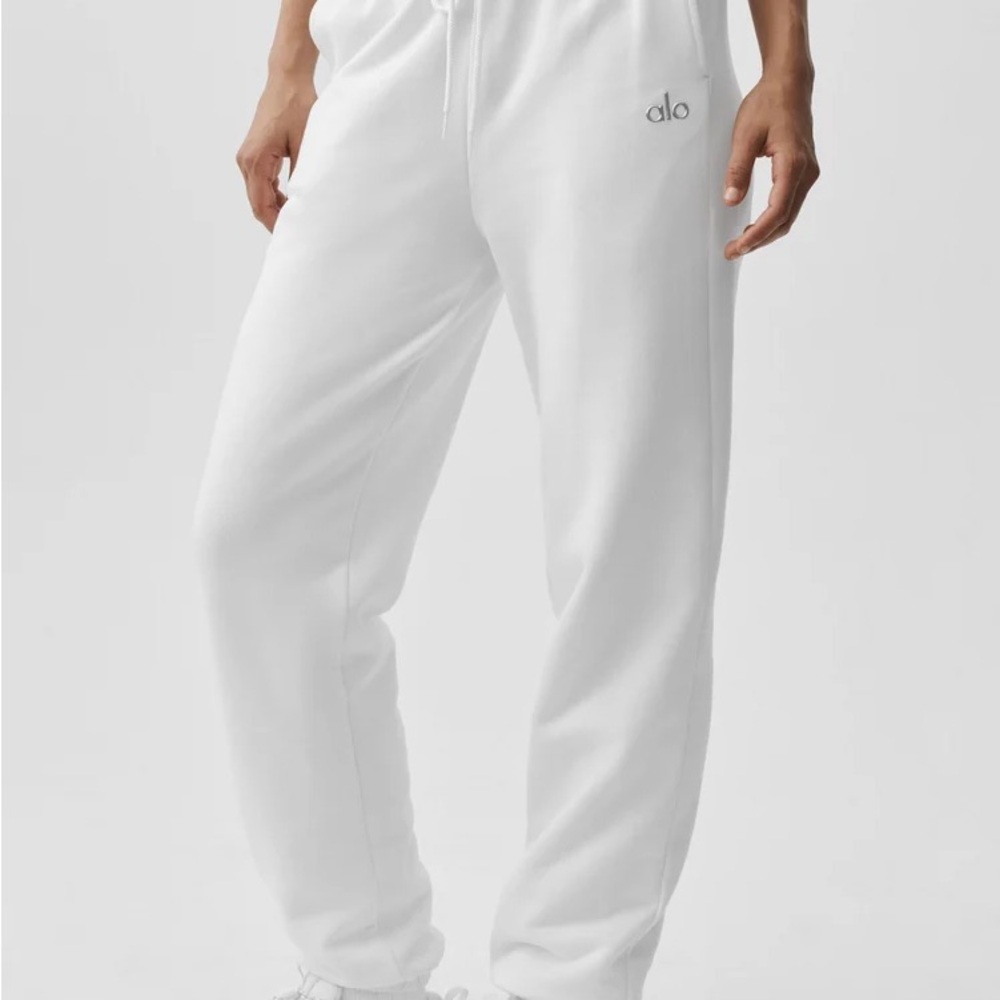 ALO Yoga Kids White Drawstring Joggers